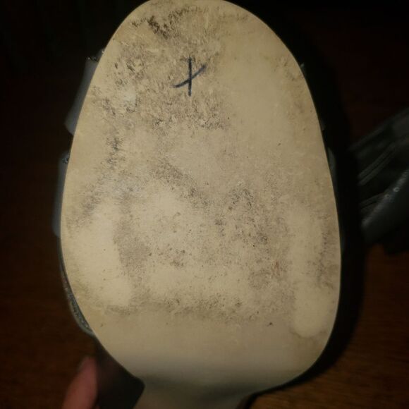 Rampage Womens Sz 8 Gray Peep Toe Chunky Retro Style Emmy 4″ Block Heel - Picture 4 of 4